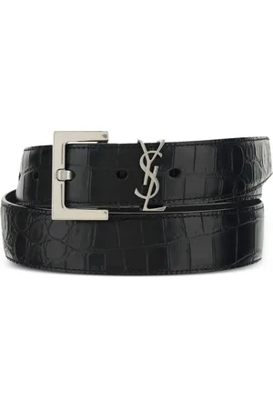 Saint Laurent Monogram crocodile-embossed belt