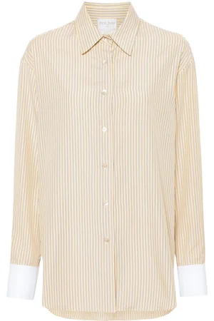 FORTE FORTE Contrasting-cuffs striped shirt
