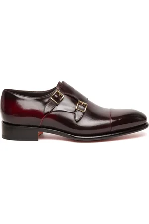 santoni Leather monk shoes