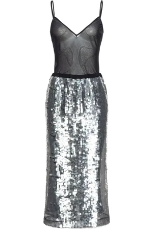 Pinko Layered semi-sheer sequin-embellished dress