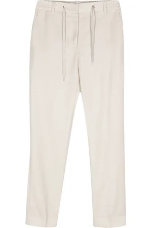 ELEVENTY Lurex chambray slim trousers