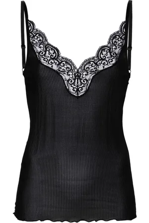 Saint Laurent Laced silk tank top