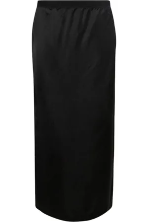 WARDROBE.NYC Satin-finish midi skirt