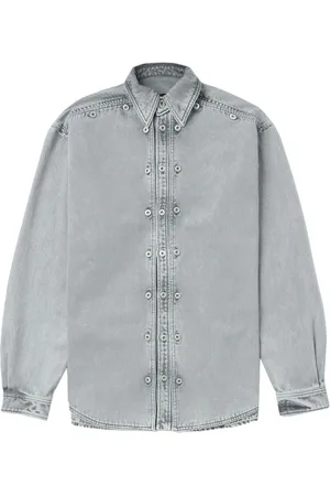 Y / PROJECT Light wash layered denim shirt