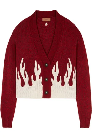 Alanui Flame-motif cropped cardigan