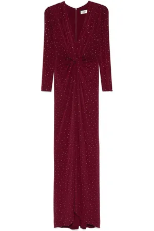 NISSA Rhinestone-embellished maxi dress