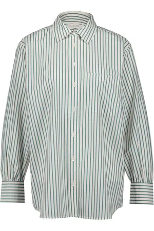 Frame Cutaway collar vertical stripes shirt