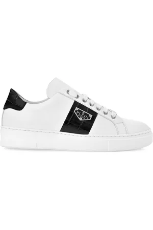 Philipp Plein Triangle Plein-plaque leather sneakers