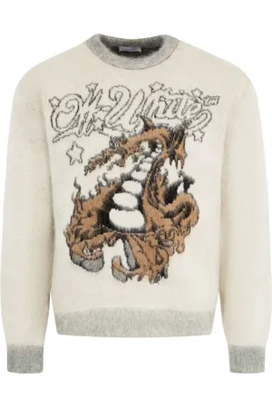 OFF-WHITE Dragon-intarsia mohair sweater