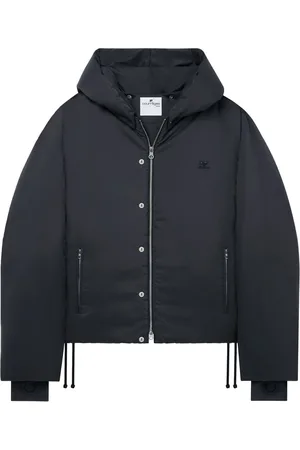 Courrèges Logo-appliqué hooded puffer jacket