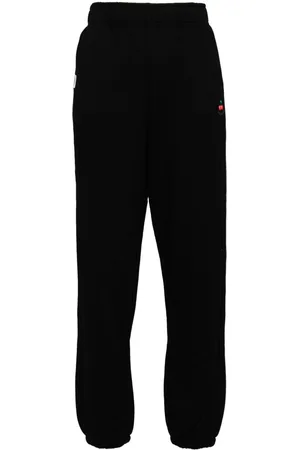Chocoolate Embroidered-logo cotton track pants