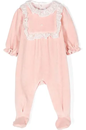Tartine Et Chocolat Lace-trim velvet pajamas