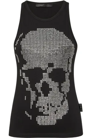 Philipp Plein Skull-embellished ribbed tank top