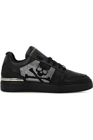 Philipp Plein Crystal Lo-Top Leather Sneakers