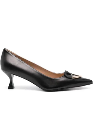 Moschino 60mm heart-plaque pumps