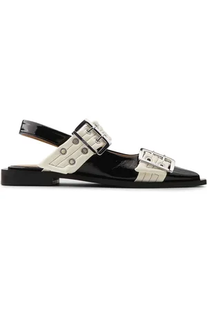 Ganni Buckle-detail ballet flats