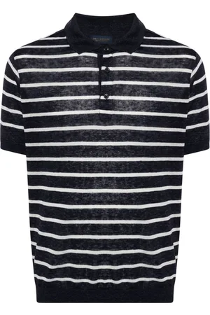 Paul & Shark Striped linen polo shirt