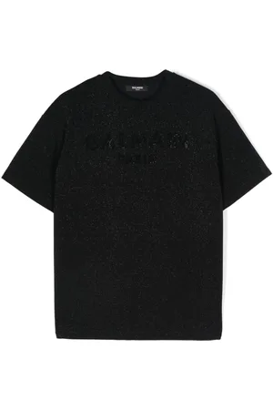 Balmain Rhinestone-logo T-shirt