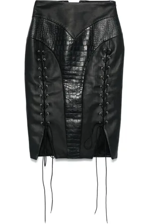 MITILIANE COUTURE Leather midi skirt