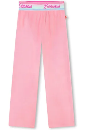 Billieblush Logo-waistband velvet track pants