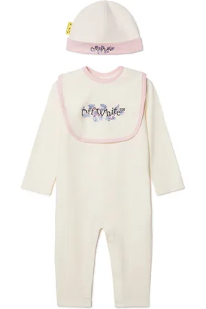 OFF-WHITE Bookish Flowers cotton babygrow set (set of three)