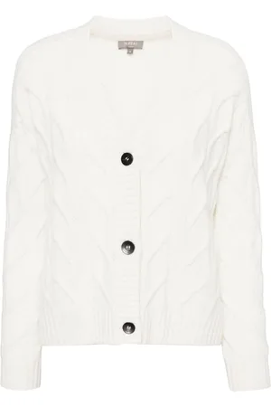N.PEAL V-Neck Cable Cashmere Cardigan