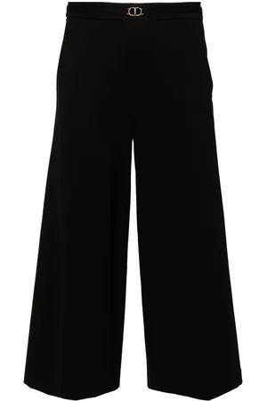 Twin-Set Logo-plaque cropped trousers
