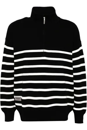 Chocoolate Striped zip-up jumper