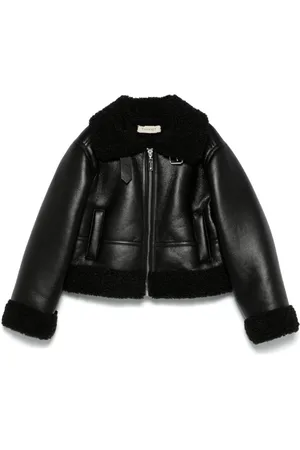 Twin-Set Faux-leather aviator jacket