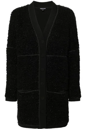 Giorgio Armani Long bouclé cardi-coat