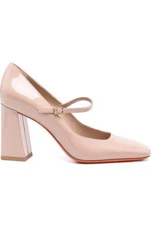 santoni 80mm leather pumps