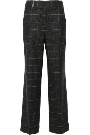 PESERICO SIGN Lurex checked trousers