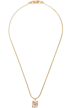 Givenchy Rhinestone-embellished logo pendant necklace