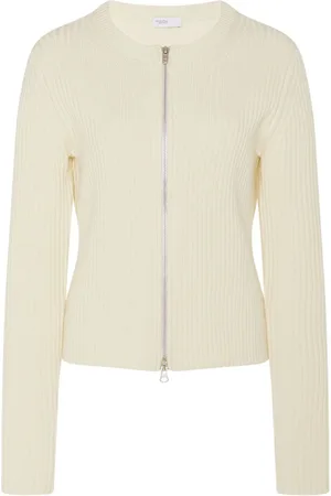 ROSETTA GETTY Zip-up ribbed knit cardigan