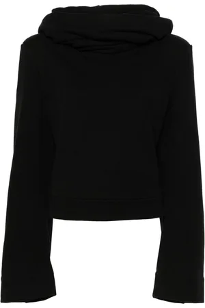 Saint Laurent Cropped draped hoodie