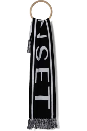 Twin-Set Logo intarsia-knit scarf