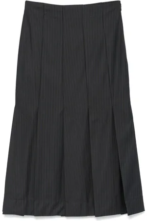 Ganni Pinstriped midi skirt