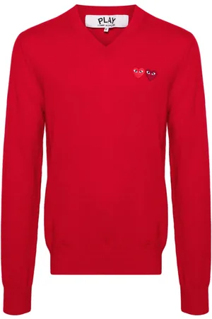Comme des Garçons Heart-patch wool jumper