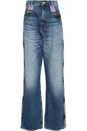 Bluemarble Plaid fuzzy detailed jeans