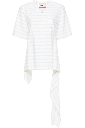 Plan C Striped poplin shirt