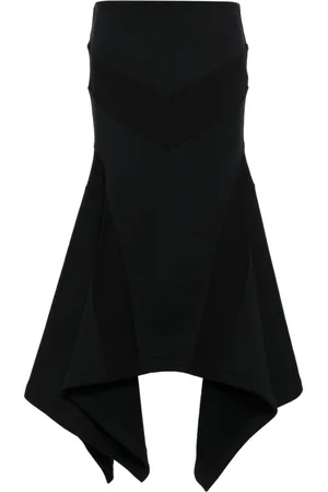 The Attico Asymmetric cotton midi skirt