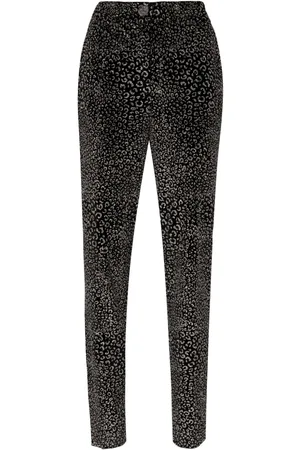 GENNY Animalier velvet trousers