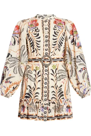 Farm Rio Botanical-print mini dress