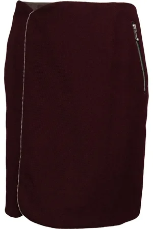 Kolor Sliver-tone trim wool skirt