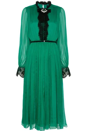 NISSA Crystal-detail silk midi dress