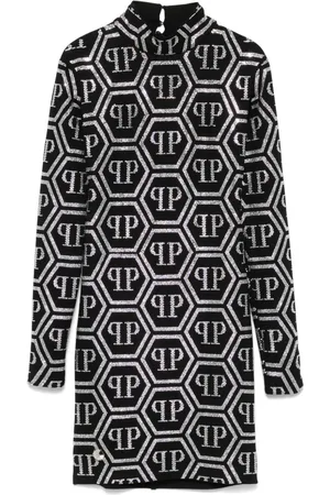 Philipp Plein Monogram-embellished mini dress