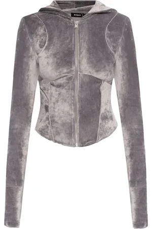 MISBHV Rhinestone-logo cropped hoodie