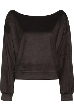 Cynthia Rowley Suede wide-neck sweatshirt