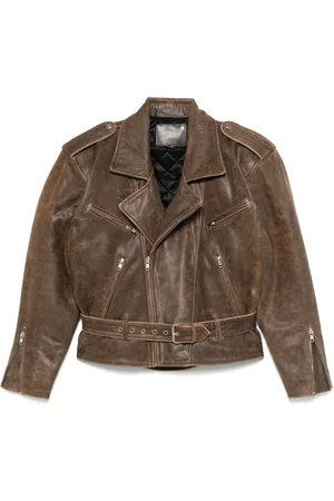 R13 Oversize-shoulder biker jacket