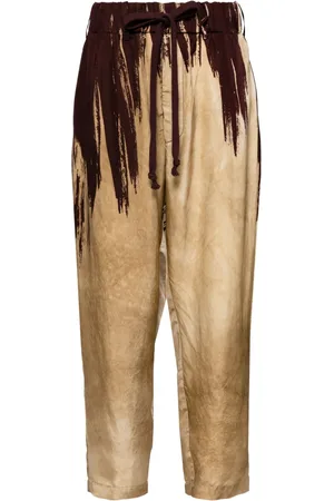 UMA WANG Abstract pattern print drawstring trousers